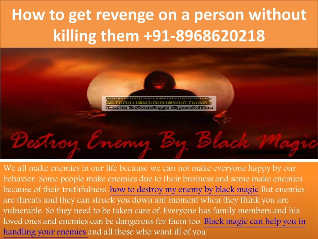 how to get revenge on a person without killing them 91 8968620218