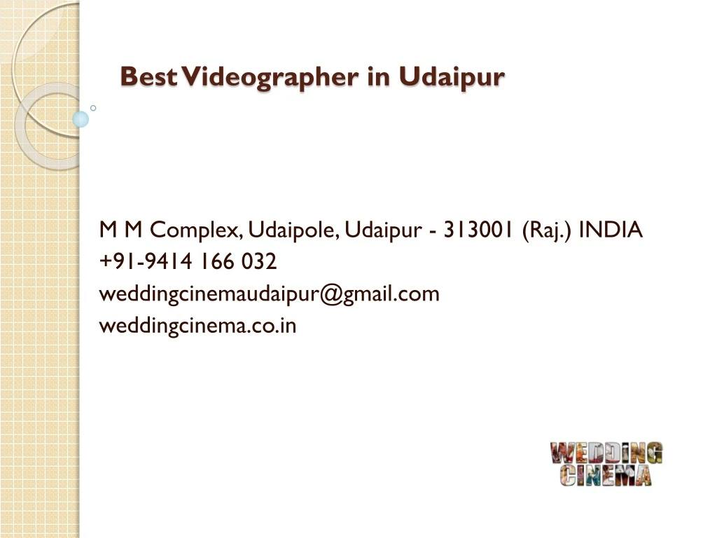 best videographer in udaipur