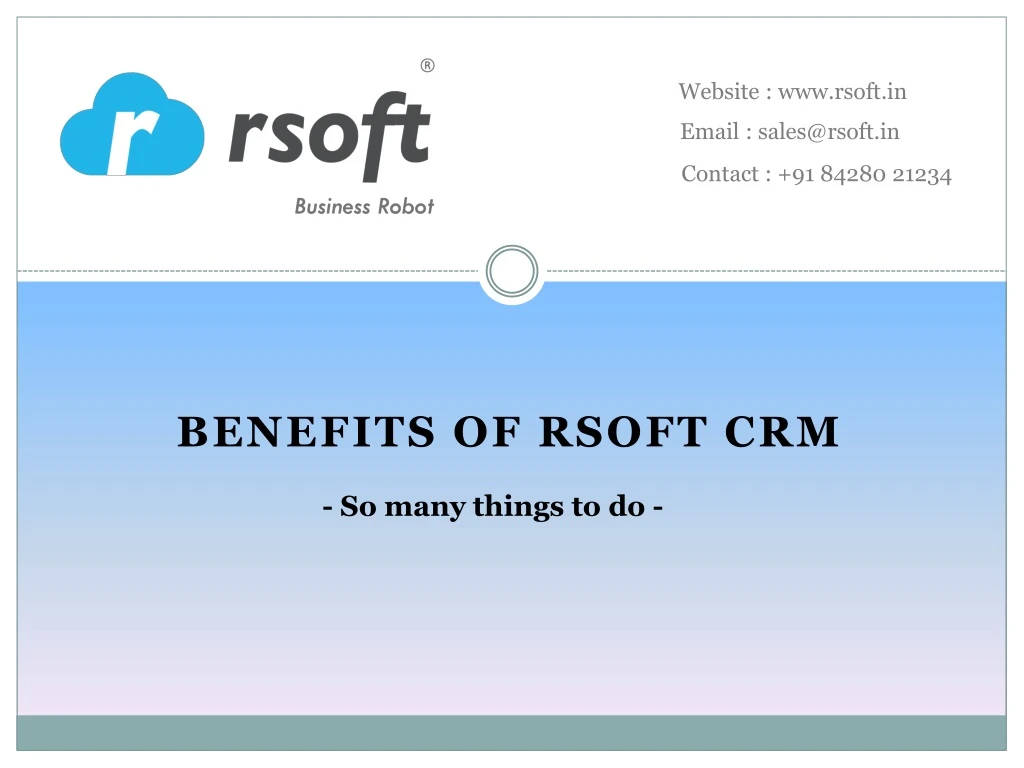 b enefits of rsoft crm