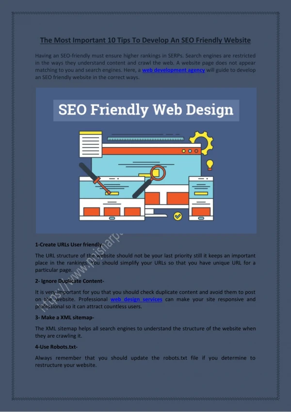 The Most Important 10 Tips To Develop An SEO Friendly Website