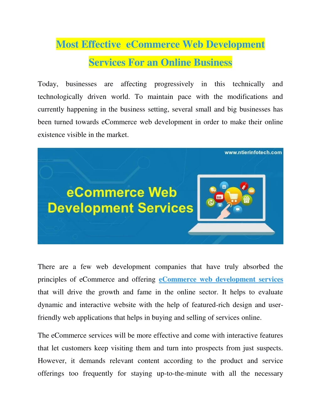 most effective ecommerce web development