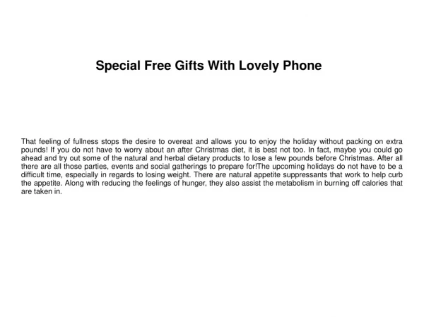 Special Free Gifts With Lovely Phone