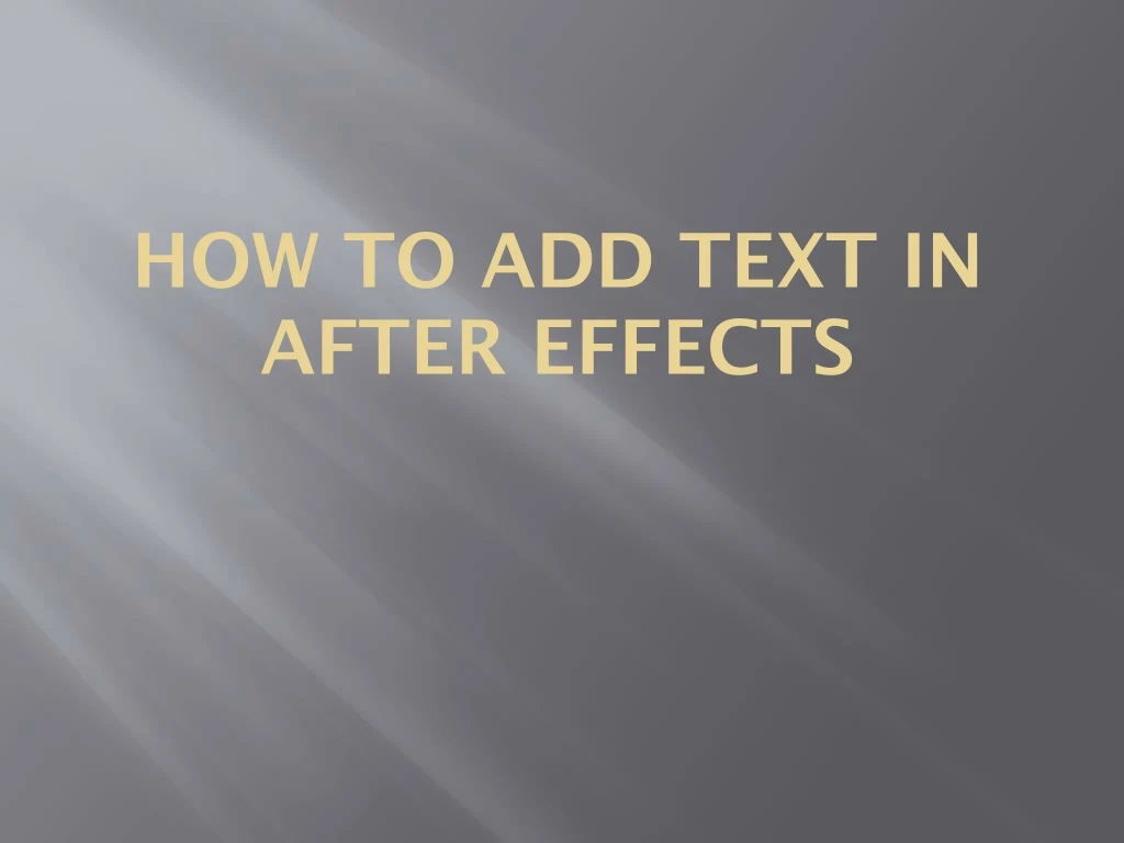 how to add text in after effects
