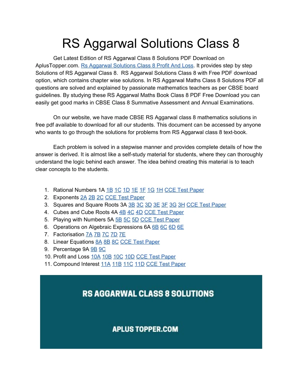 rs aggarwal solutions class 8
