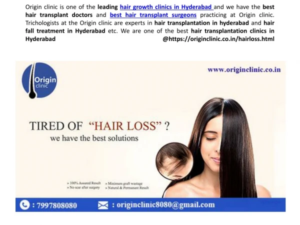 best hair transplant surgeons | hair transplantation clinics in hyderabad | hair fall solution