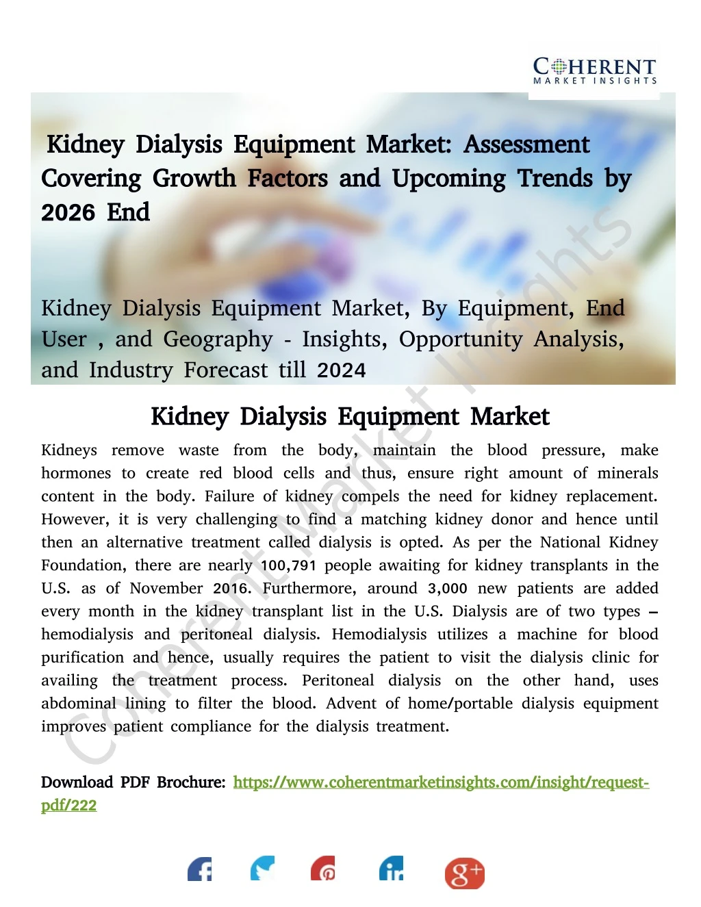 kidney dialysis equipment market assessment