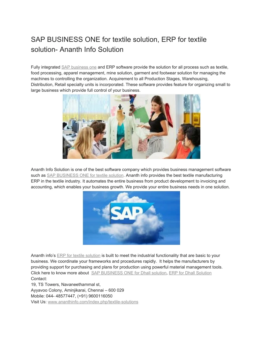 sap business one for textile solution