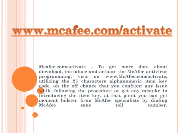 www mcafee com activate
