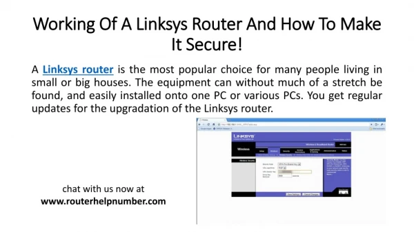 Working Of A Linksys Router And How To Make It Secure!