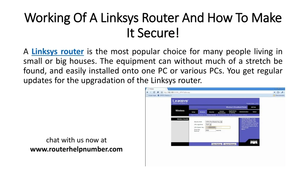 working of a linksys router and how to make it secure