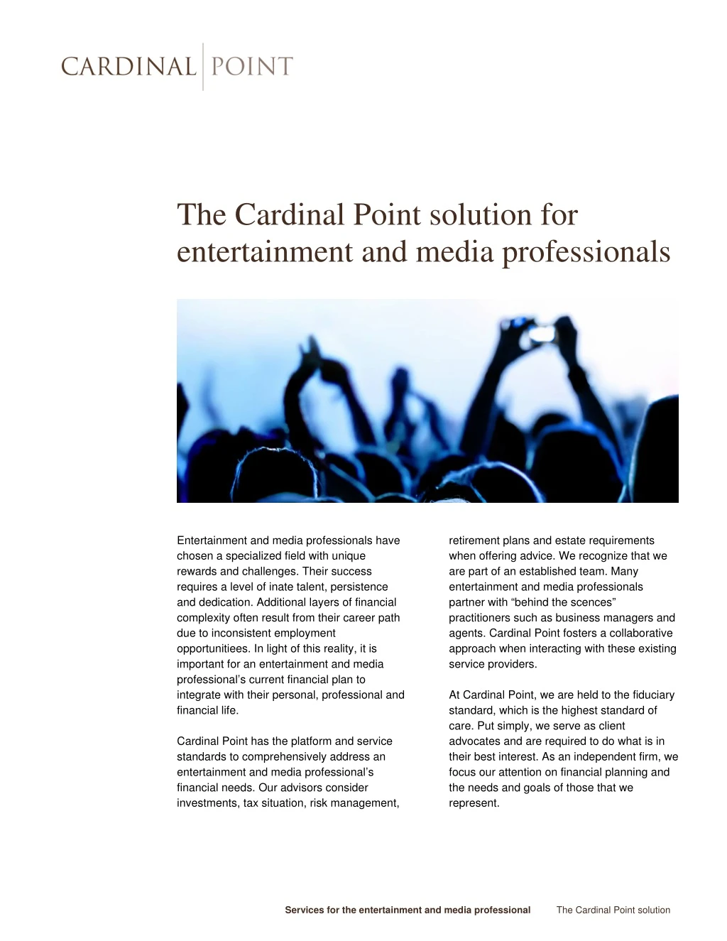 the cardinal point solution for entertainment