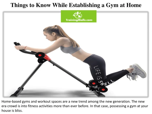 Things to Know While Establishing a Gym at Home