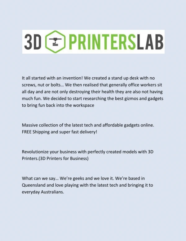 Buy 3d printer australia - 3D Printers Lab