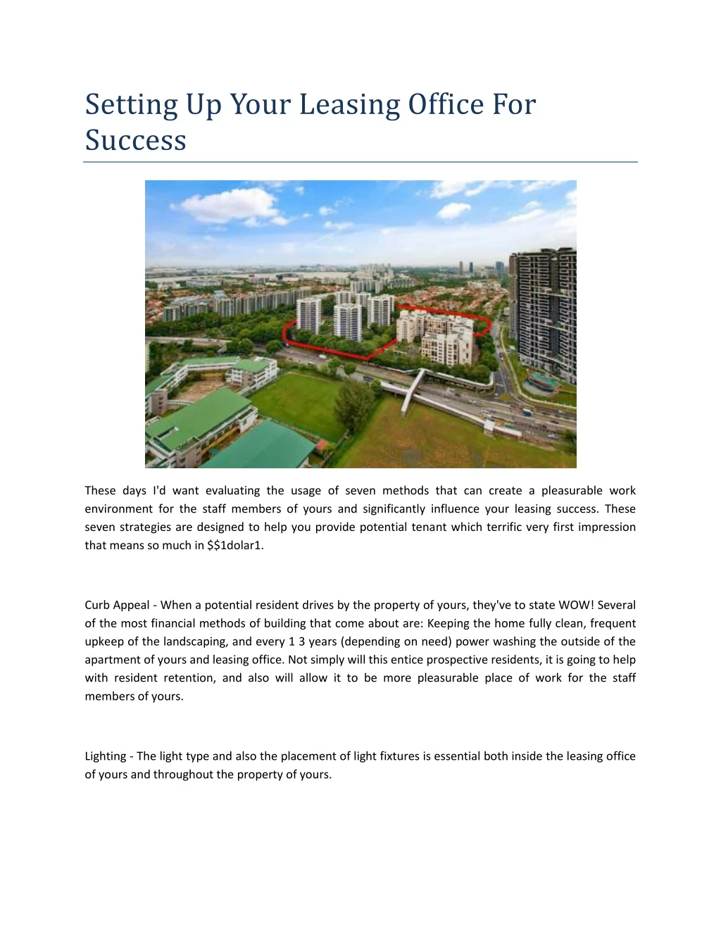 setting up your leasing office for success