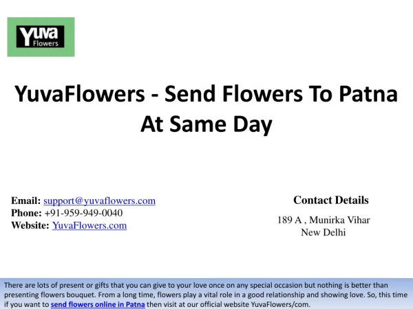 YuvaFlowers - Send Flowers To Patna At Same Day