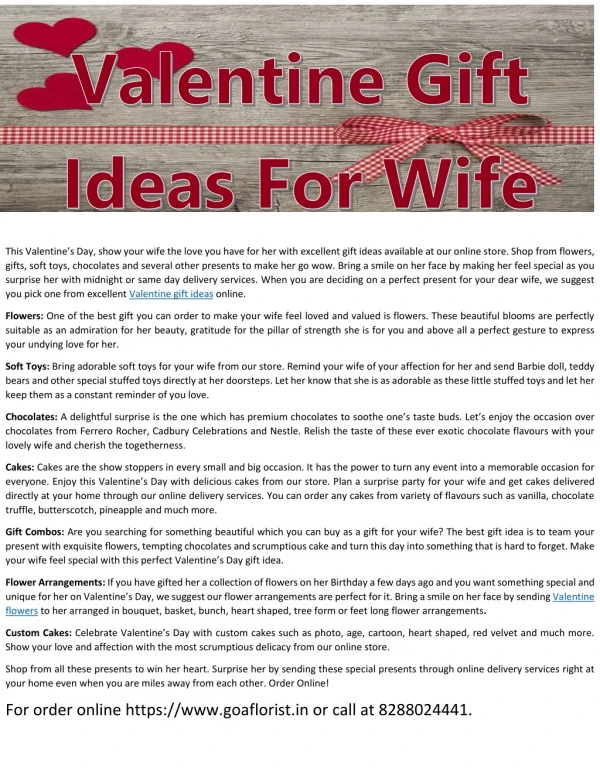 Valentine Gift Ideas For Wife