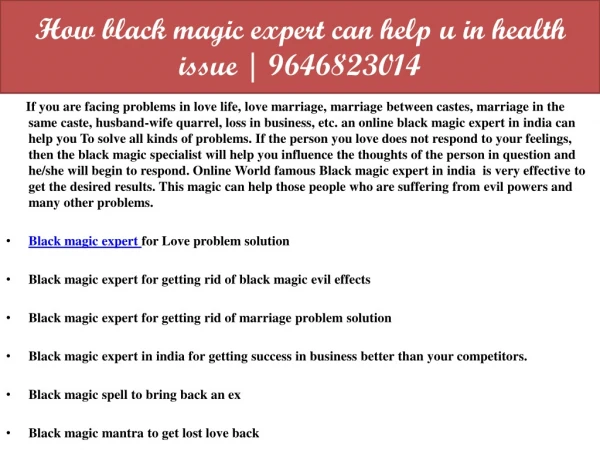 How black magic expert can help u in health issue