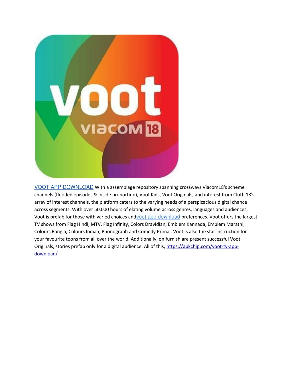 voot app download with a assemblage repository