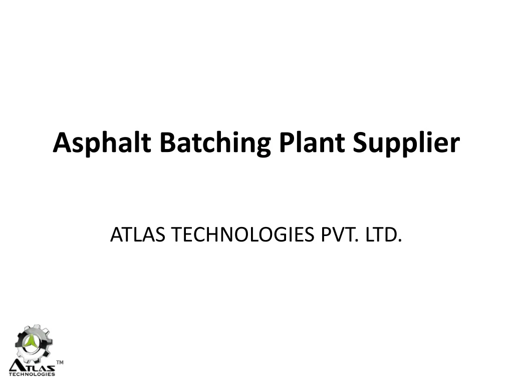 asphalt batching plant supplier