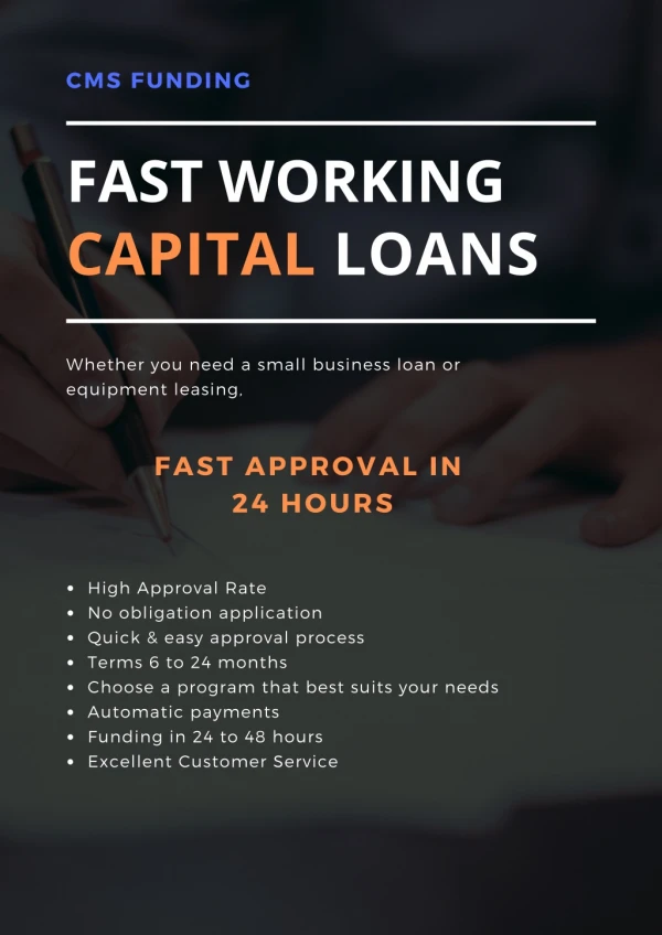Working Capital Loans for Startups Businesses -Fast Approval Rate