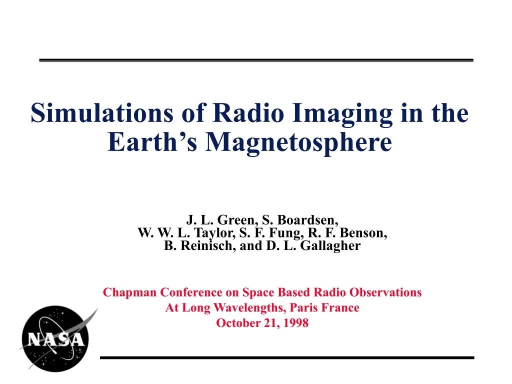 simulations of radio imaging in the earth s magnetosphere