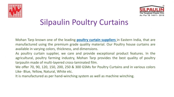 Silpaulin Poultry Curtains