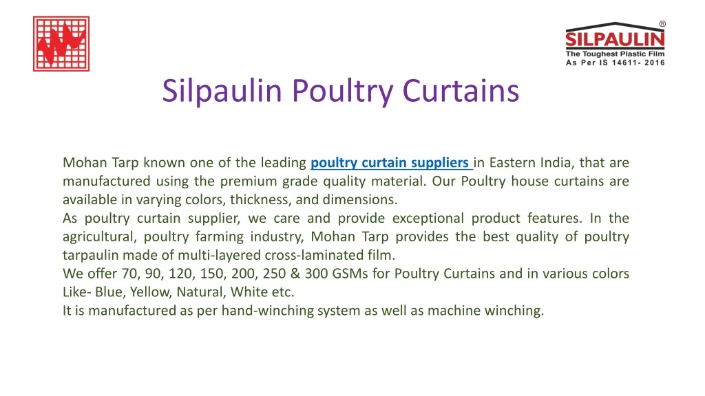 silpaulin poultry curtains