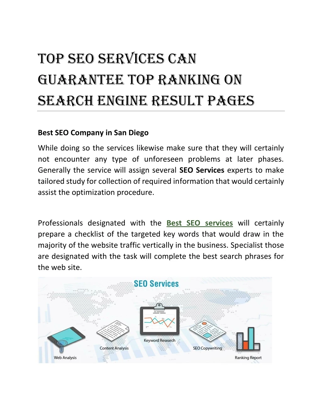 top seo services can guarantee top ranking