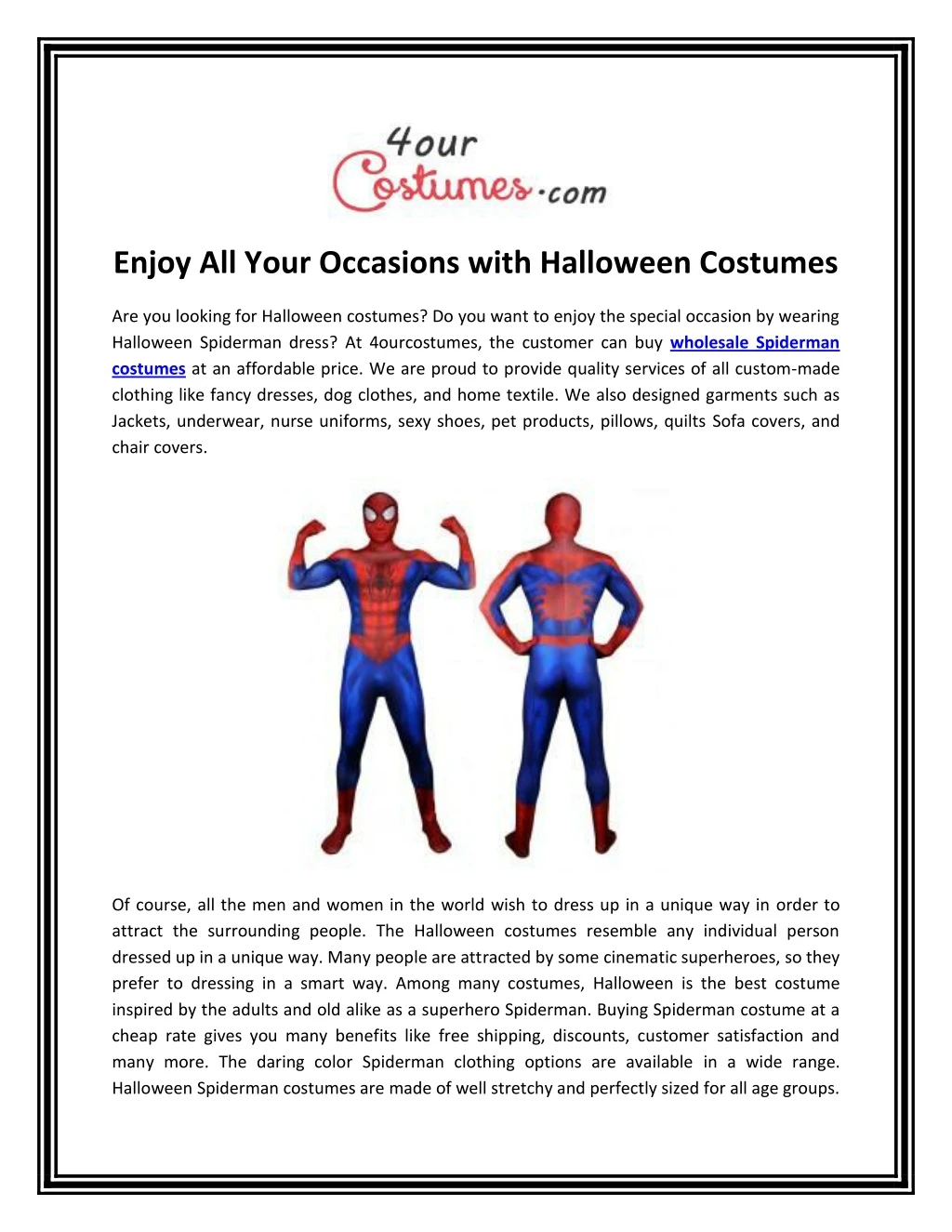 enjoy all your occasions with halloween costumes