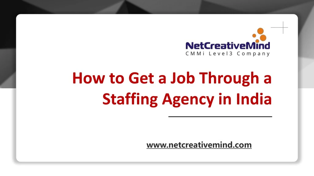 how to get a job through a staffing agency
