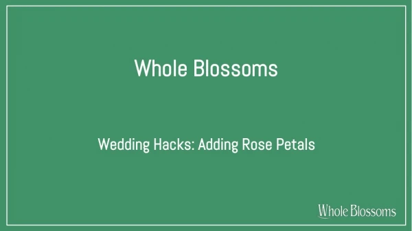 Add Real & Fresh Rose Petals to Your Event Decor