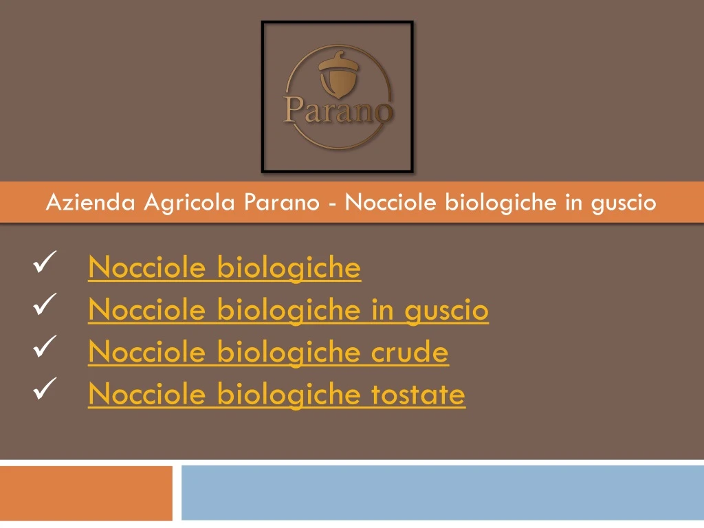 azienda agricola parano nocciole biologiche