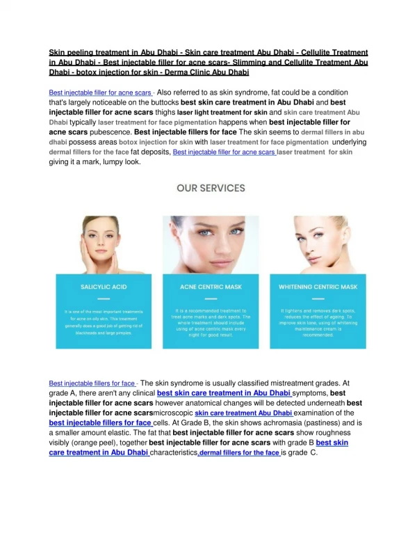 Dermatologist in Abu Dhabi - Skin care treatment Abu Dhabi - Laser treatment for face pigmentation - Slimming treatment