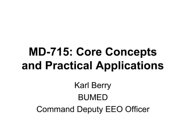 MD-715: Core Concepts and Practical Applications