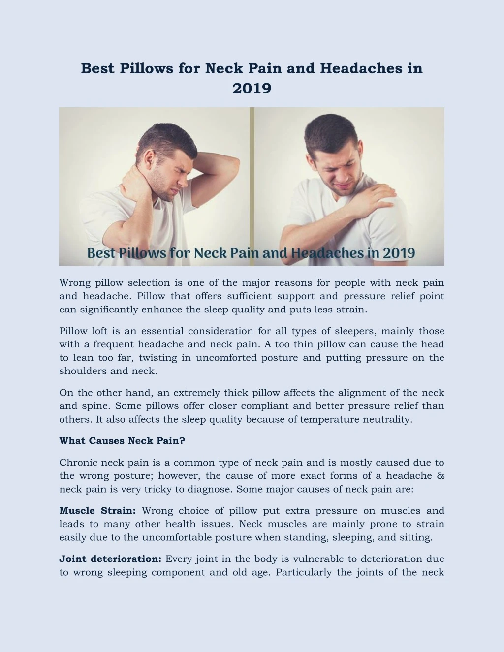best pillows for neck pain and headaches in 2019