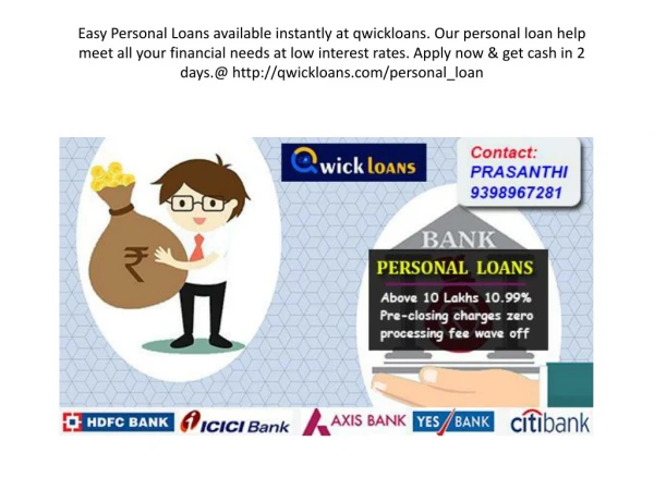 Compare and Apply Online - Personal Loan | Home Loan | Business Loan - qwickloans.com