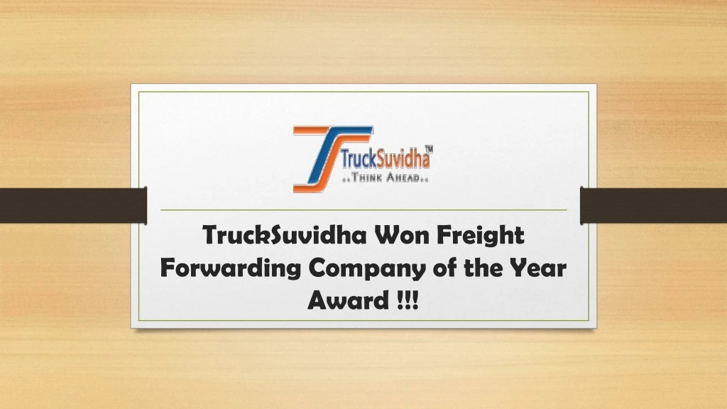 trucksuvidha won freight forwarding company of the year award