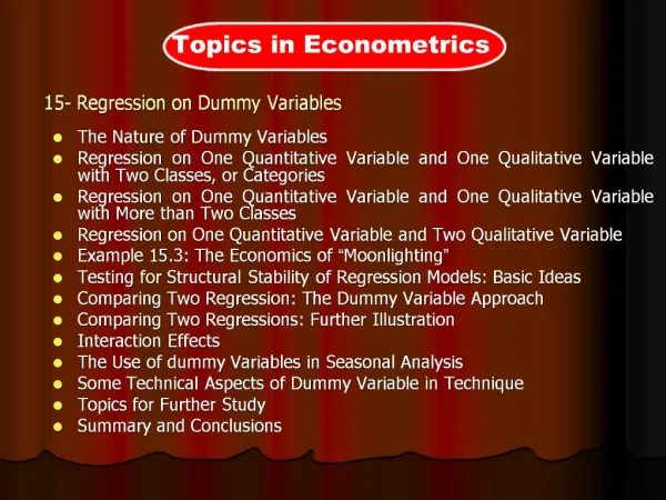 15- Regression on Dummy Variables