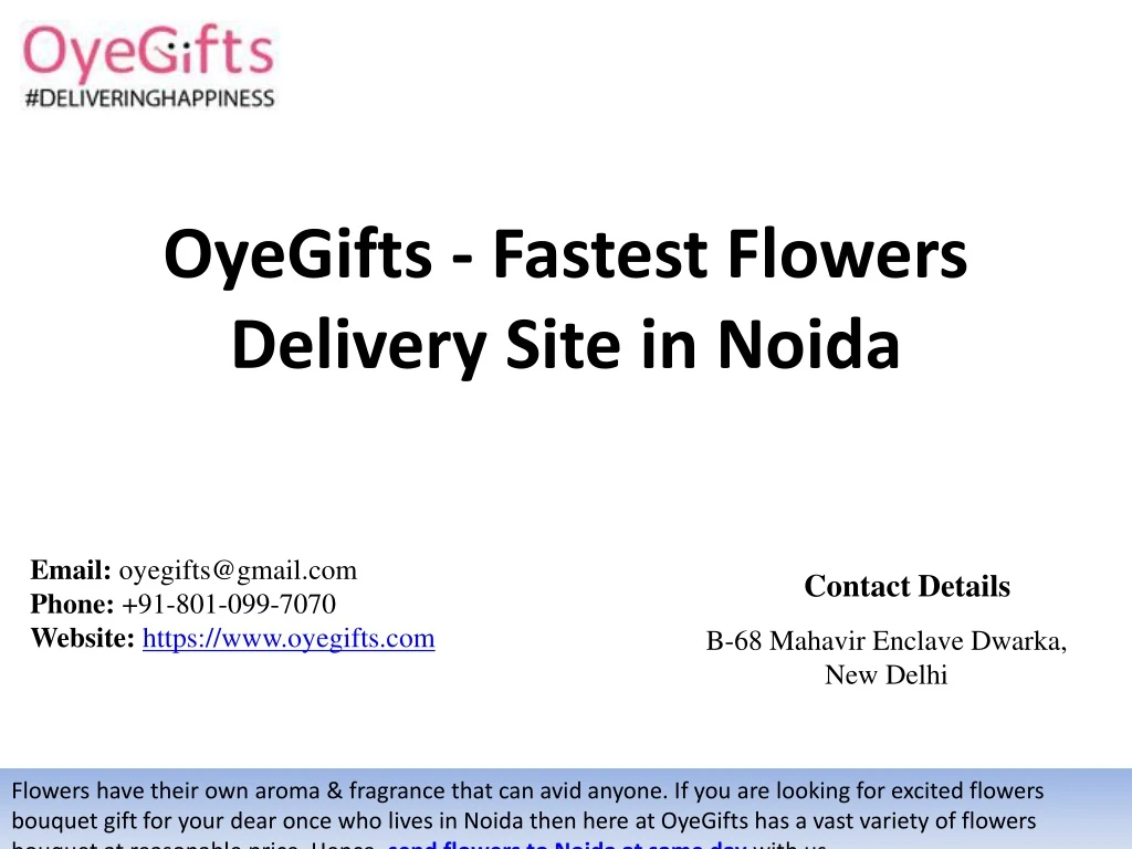 oyegifts fastest flowers delivery site in noida
