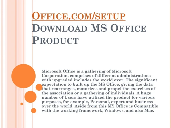 office com setup download ms office product