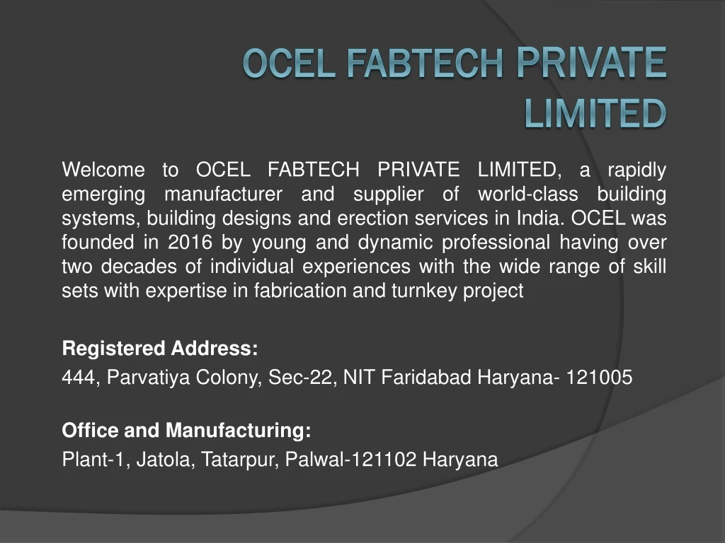 ocel fabtech private limited