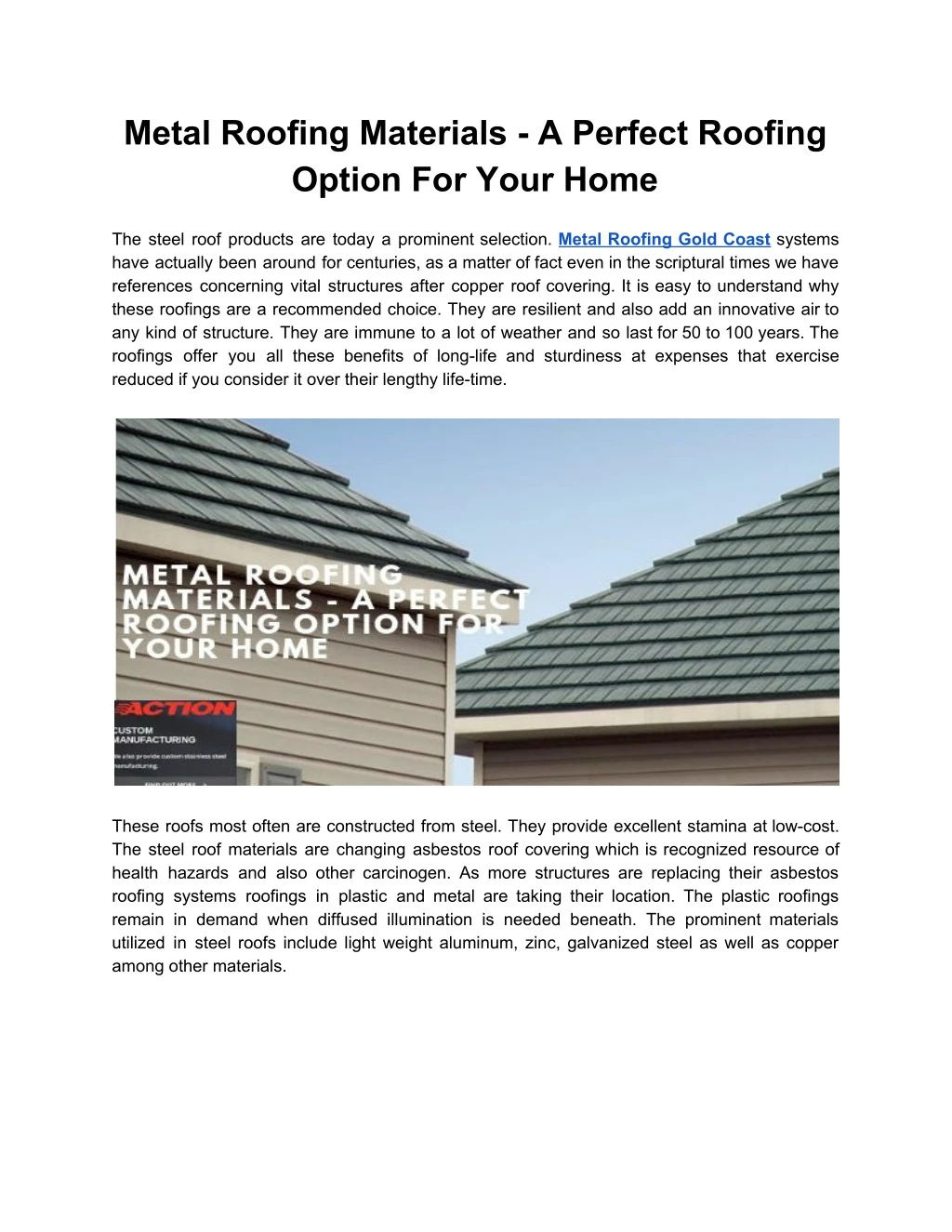 metal roofing materials a perfect roofing option