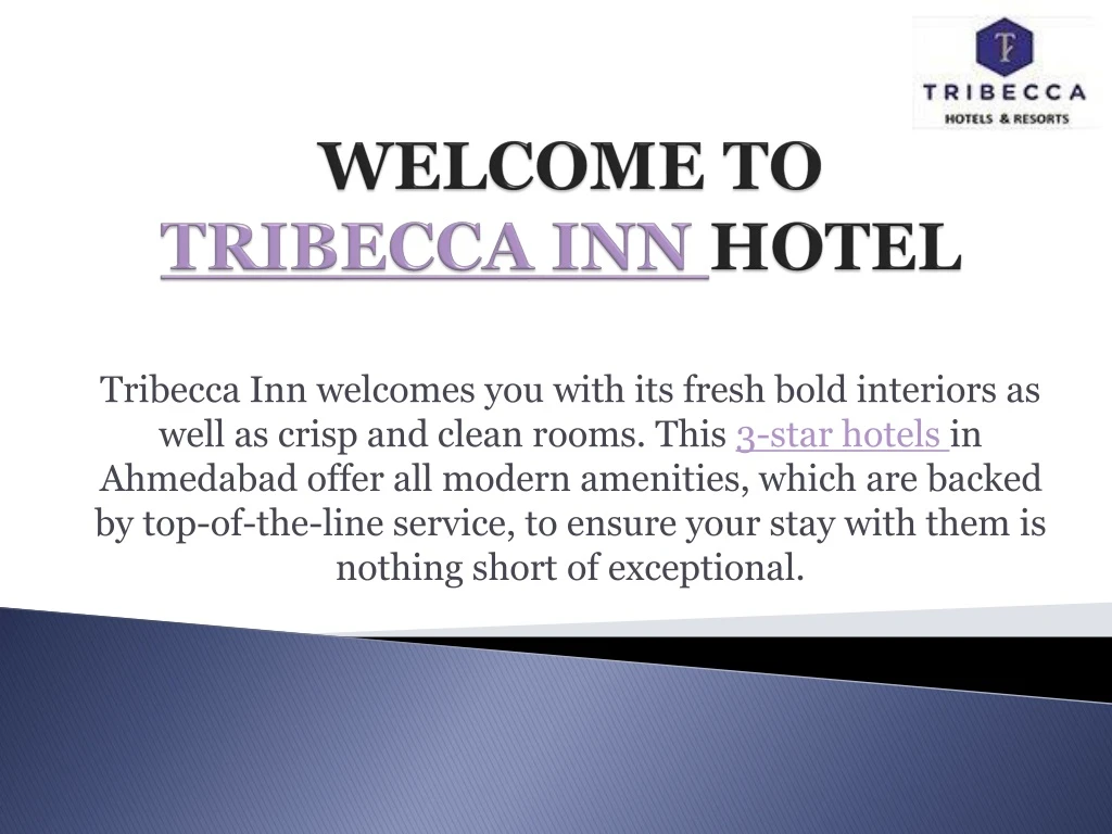 welcome to tribecca inn hotel