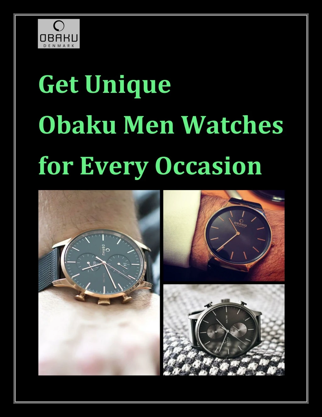 get unique obaku men watches for every occasion