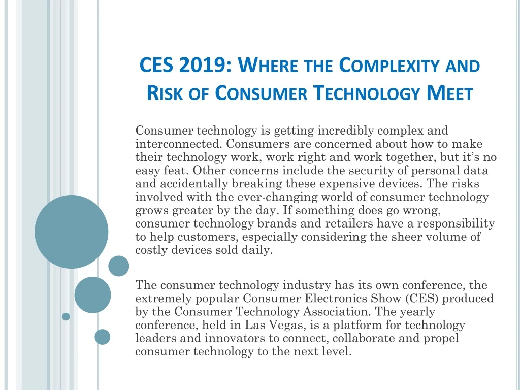 ces 2019 where the complexity and risk of consumer technology meet