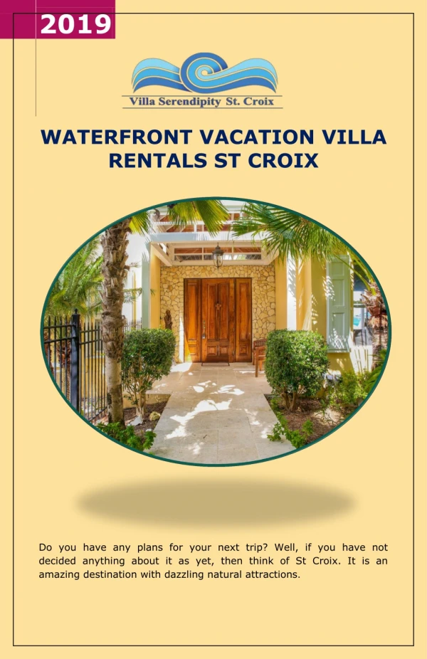 Waterfront Vacation Villa Rentals St Croix