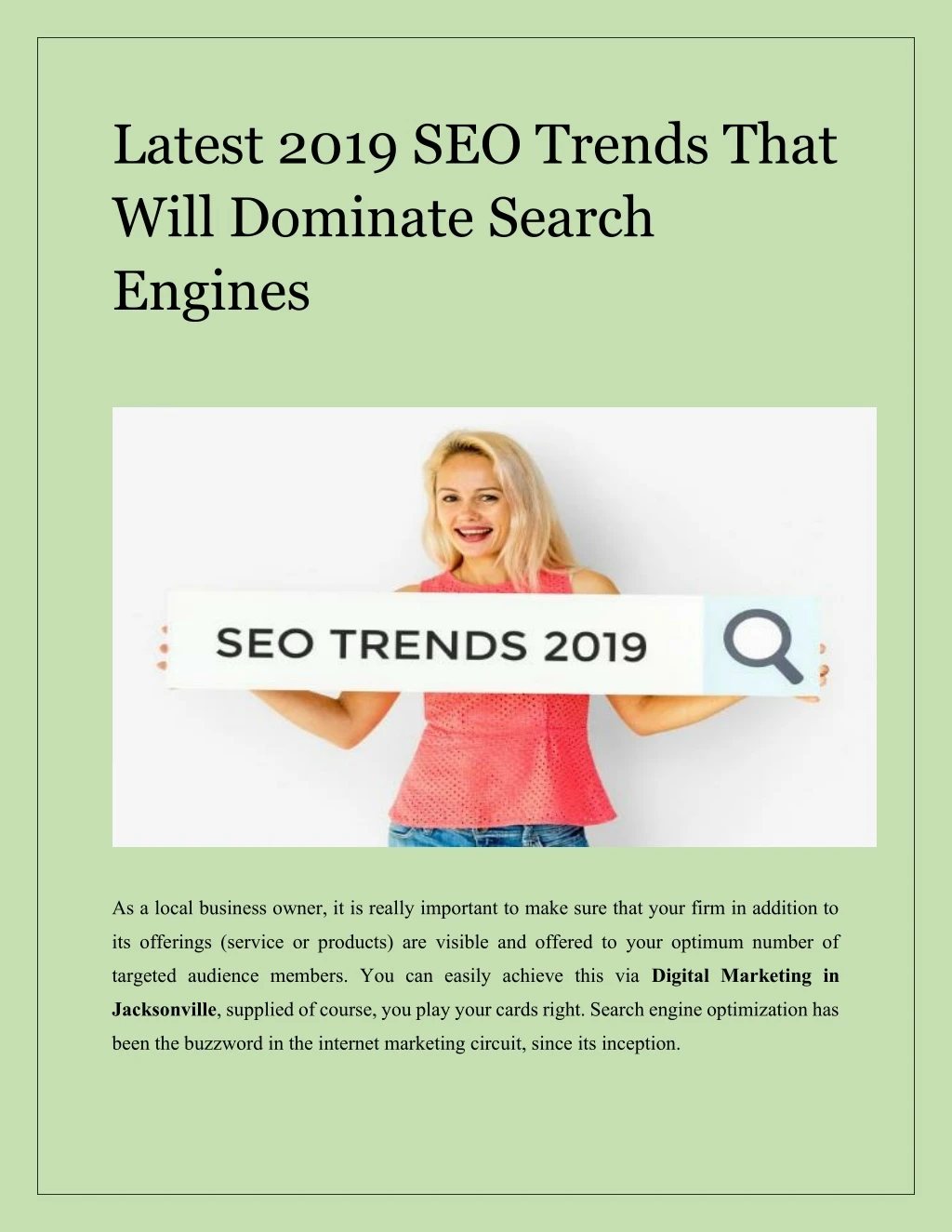 latest 2019 seo trends that will dominate search