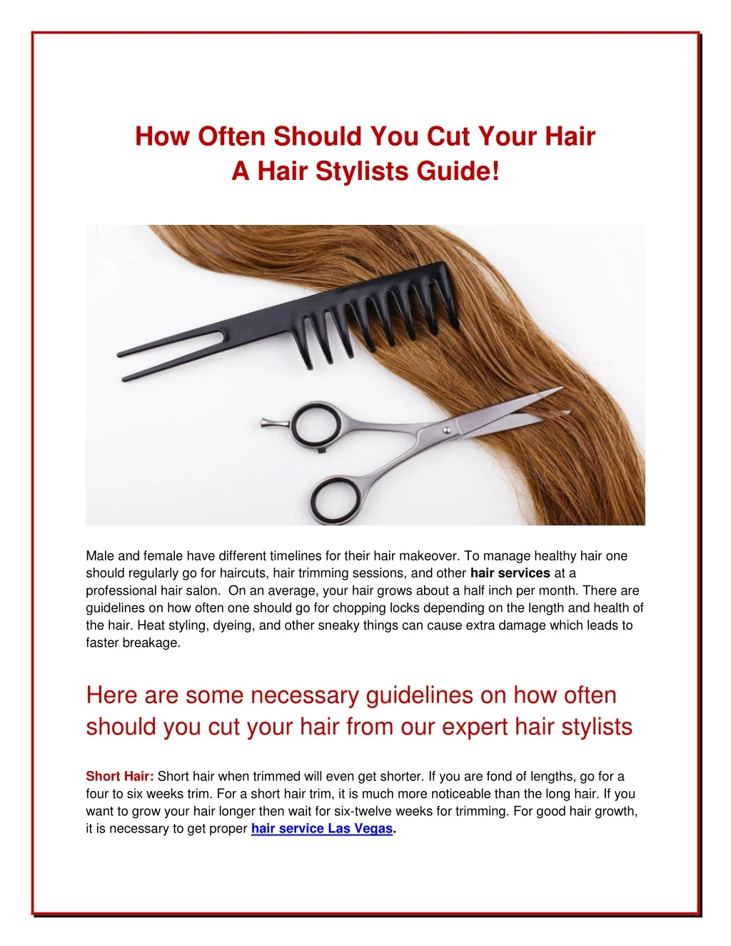 how often should you cut your hair a hair
