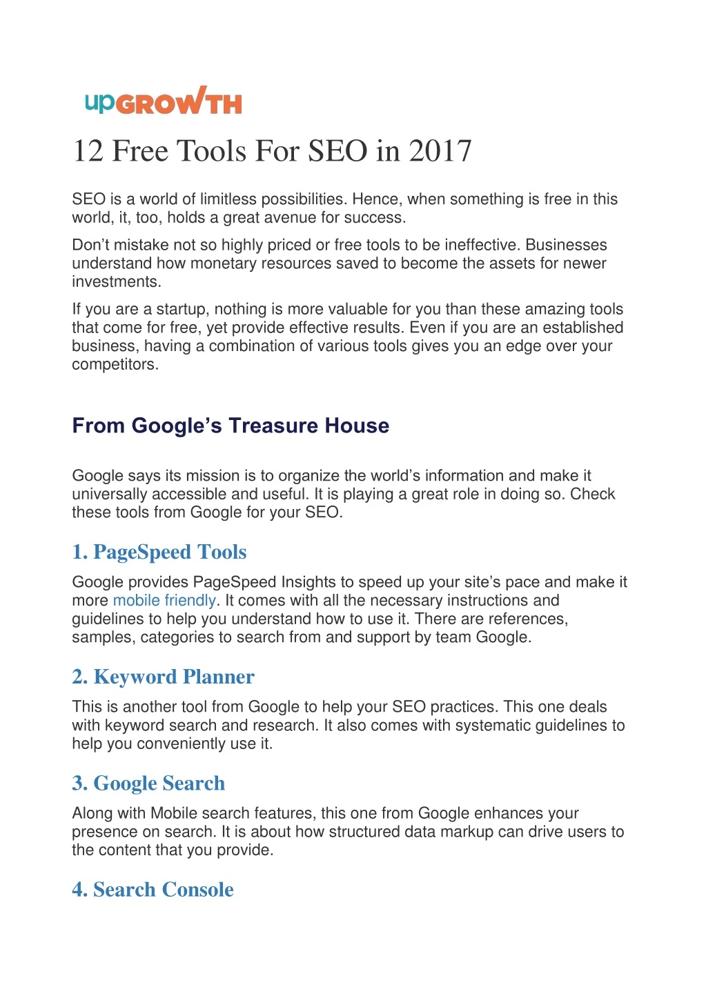 12 free tools for seo in 2017