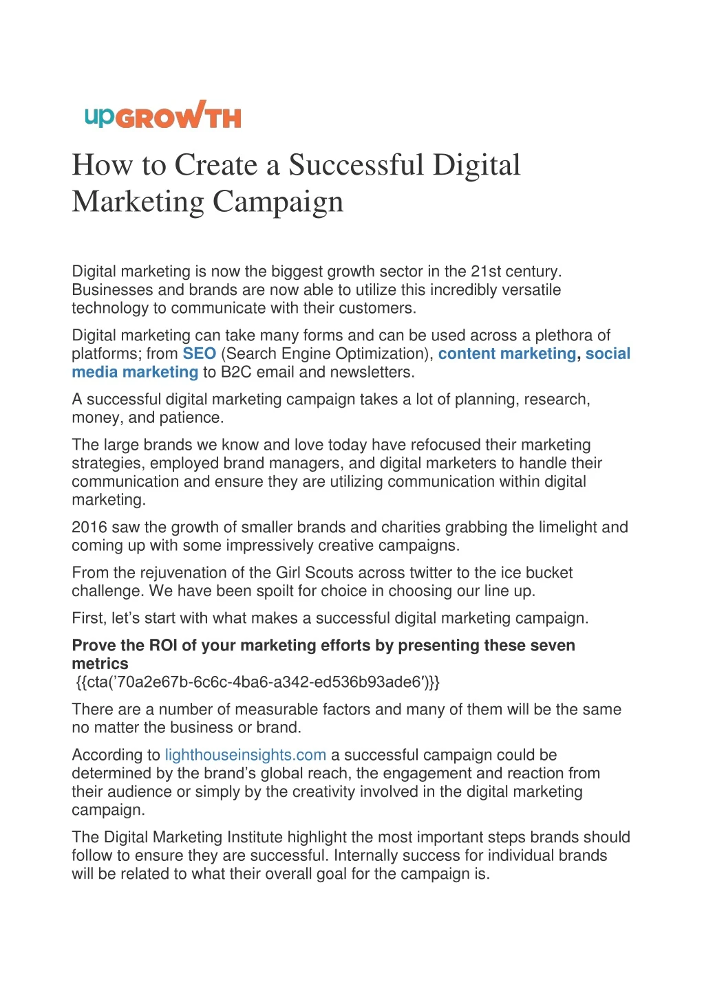 how to create a successful digital marketing